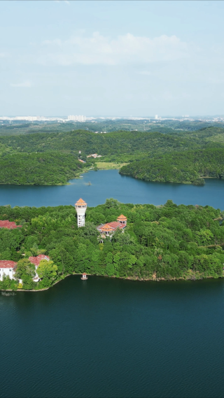 湖北武汉木兰湖5A景区竖屏航拍