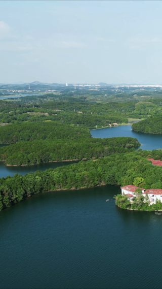 湖北武汉木兰湖5A景区竖屏航拍