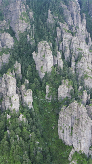 湖北神农架石林风景区航拍