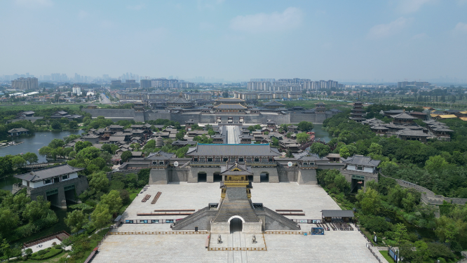 湖北襄阳中国唐城4A景区航拍