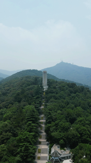 湖北襄阳烈士纪念碑竖屏航拍