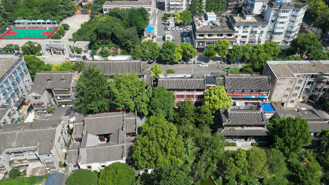 湖北襄阳米公祠历史文化古建筑航拍 