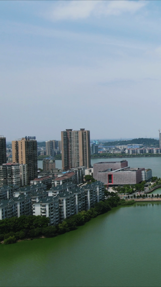湖北鄂州市民之家竖屏航拍
