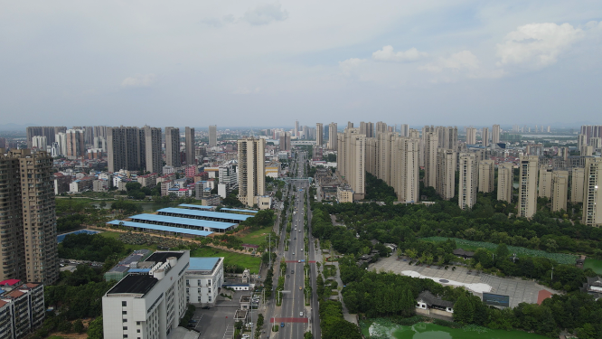 湖北黄冈城市建设交通航拍