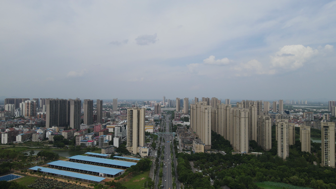 湖北黄冈城市建设交通航拍