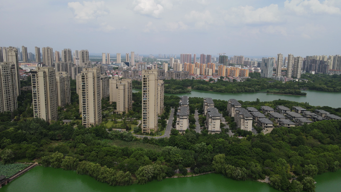 湖北黄冈城市建设交通航拍