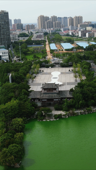 湖北黄冈城市建设竖屏航拍