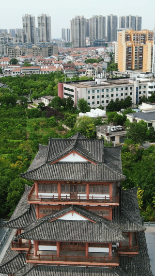 湖北黄冈城市建设竖屏航拍