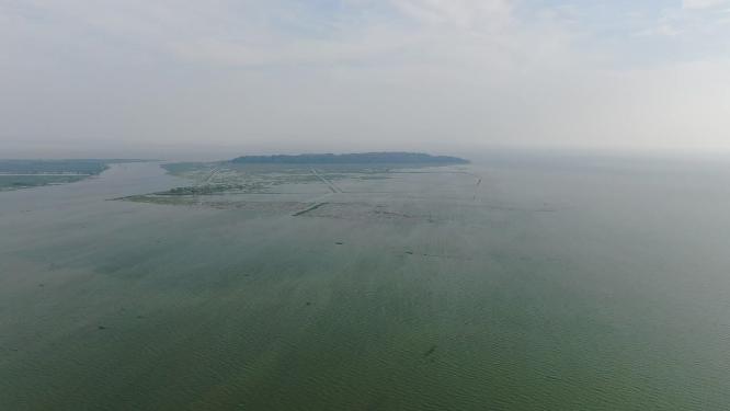 湖南岳阳洞庭湖风景航拍