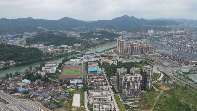 湖南怀化河西城市建设航拍