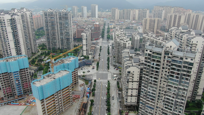 湖南湘乡市城市建设航拍