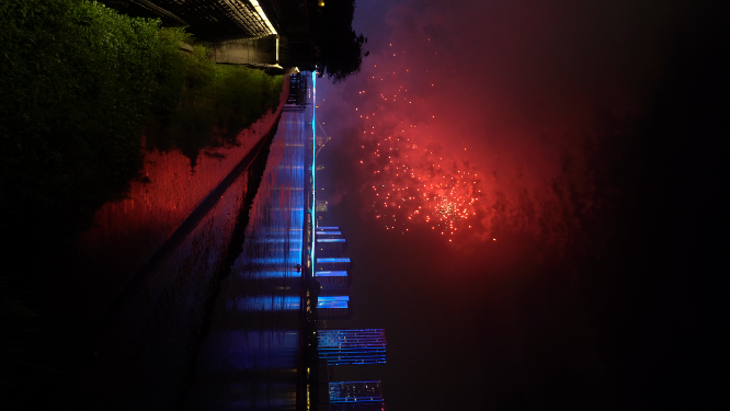 福州城市夜景烟花灯光