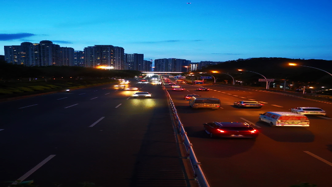 福建厦门城市夜景交通