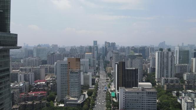 福建福州五四路城市交通航拍