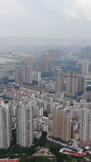 福建莆田城市风光竖屏航拍