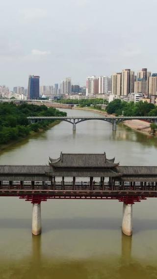 竖屏航拍江西吉安白鹭洲
