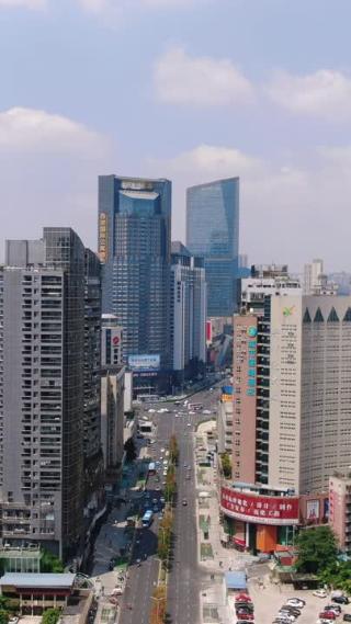 竖屏航拍贵阳城市交通