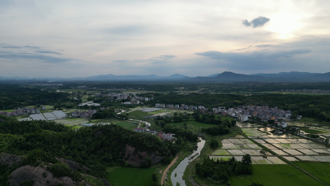 航拍乡村田园农业种植基地