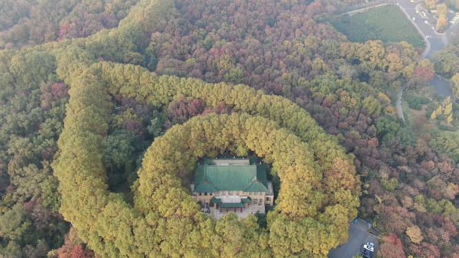 航拍南京中山陵美龄宫5A景区
