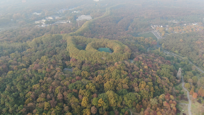 航拍南京中山陵美龄宫5A景区