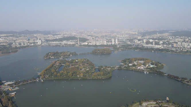 航拍南京玄武湖4A景区