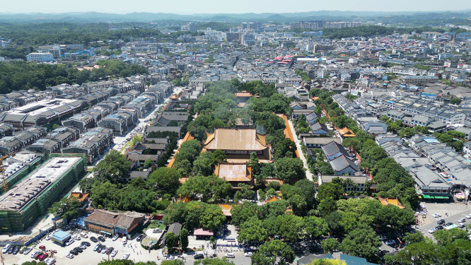 航拍南岳衡山大庙5A景区