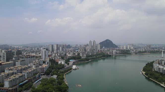 航拍广西柳州城市建设