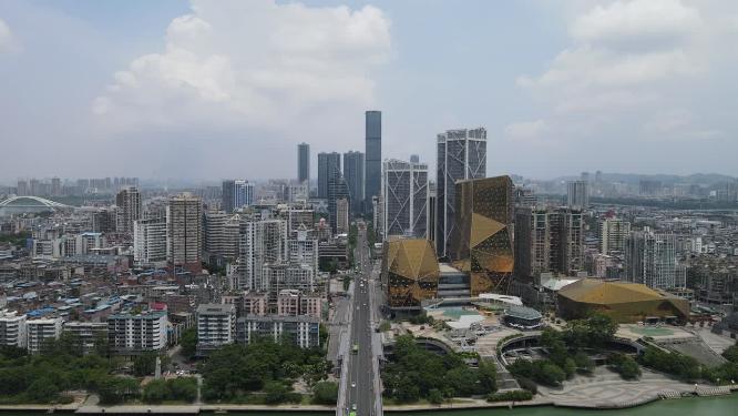 航拍广西柳州城市建设