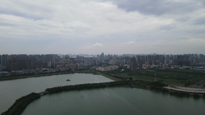 航拍江西九江八里湖风光