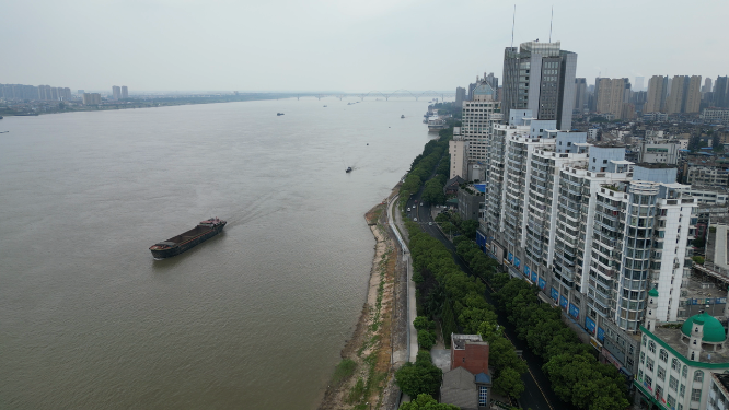 航拍江西九江城市风光