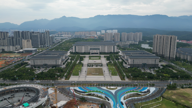 航拍江西九江市政府办公楼