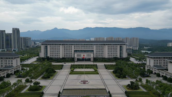 航拍江西九江市政府办公楼