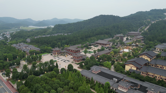航拍江西九江庐山5A景区东林大佛