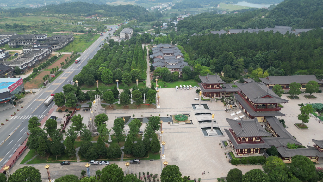 航拍江西九江庐山5A景区东林大佛