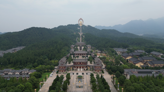 航拍江西九江庐山5A景区东林大佛
