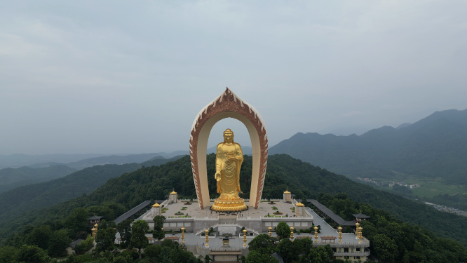 航拍江西九江庐山5A景区东林大佛