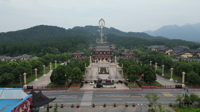 航拍江西九江庐山5A景区东林大佛