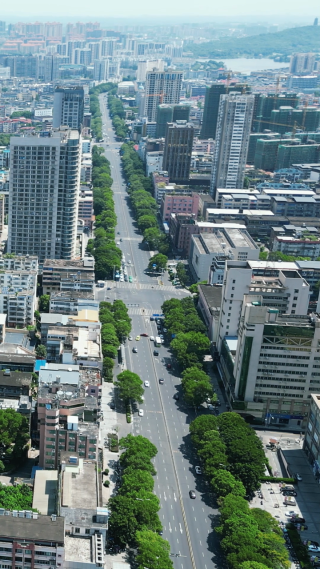 航拍江西吉安城市建设竖屏