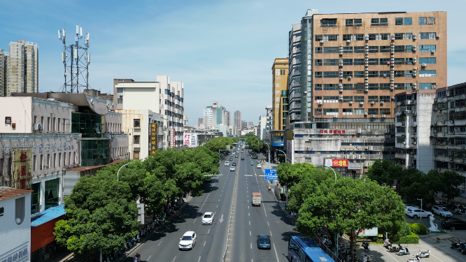 航拍江西吉安城市风光