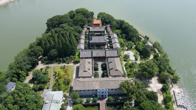航拍江西吉安白鹭洲书院