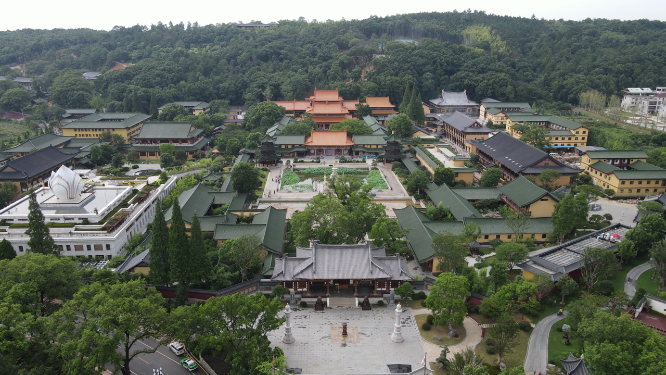 航拍江西庐山东林寺古建筑文化