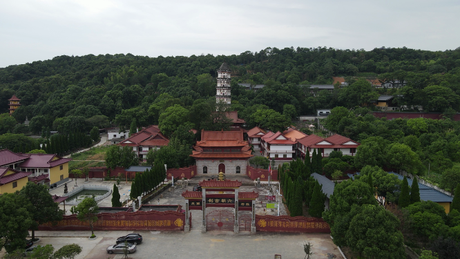 航拍江西庐山东林寺古建筑文化