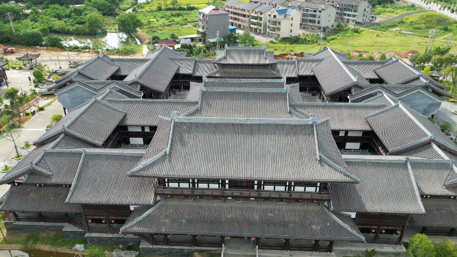 航拍江西抚州临汝书院