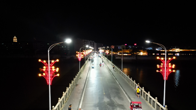 航拍江西抚州城市夜景灯光