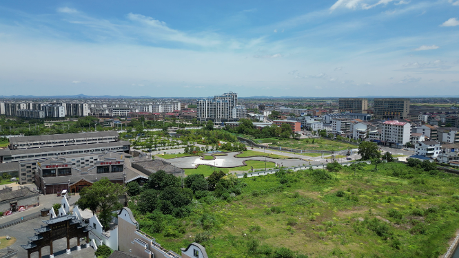 航拍江西抚州城市建设