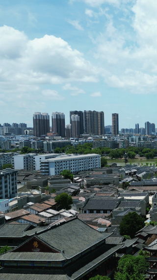 航拍江西抚州文昌里历史文化街区4A景区竖屏