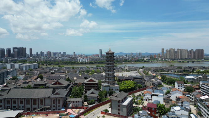 航拍江西福州文昌里历史文化街区4A景区