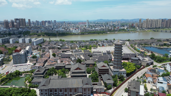 航拍江西福州文昌里历史文化街区4A景区