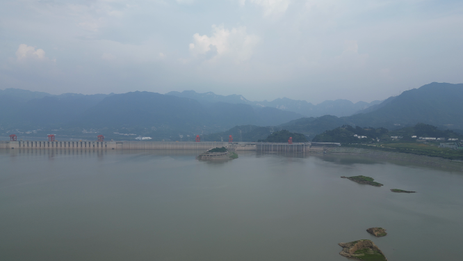 航拍湖北三峡大坝5A景区