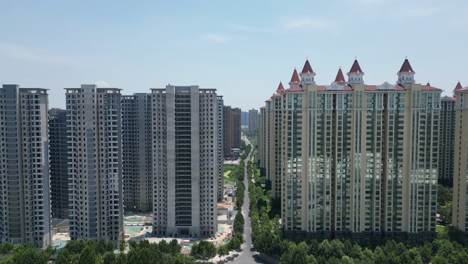 航拍湖北孝感城市建设